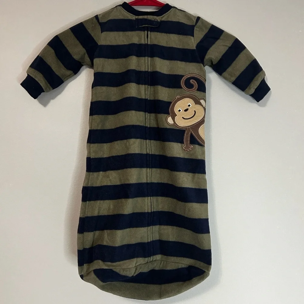 Carter's Green and Blue Striped Monkey Sleep Sack, 0-9 M